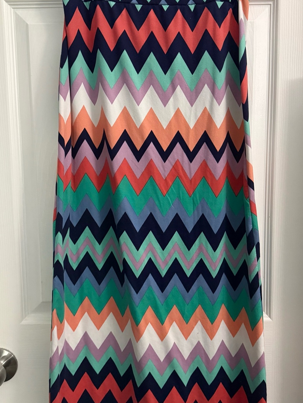 Rue21 Chevron Maxi Skirt in Navy, Coral, Mint, Lavender & White